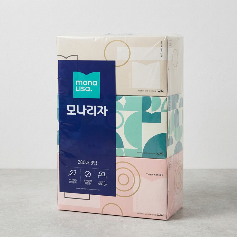 모나리자 각티슈, 280매, 3개입, 4팩