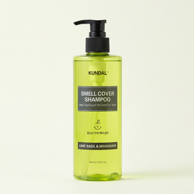 쿤달 올데이 스멜커버 청소년 샴푸, 라임바질 앤 만다린, 400ml, 1개 + 증정 샴푸, 랜덤향, 400ml, 1개