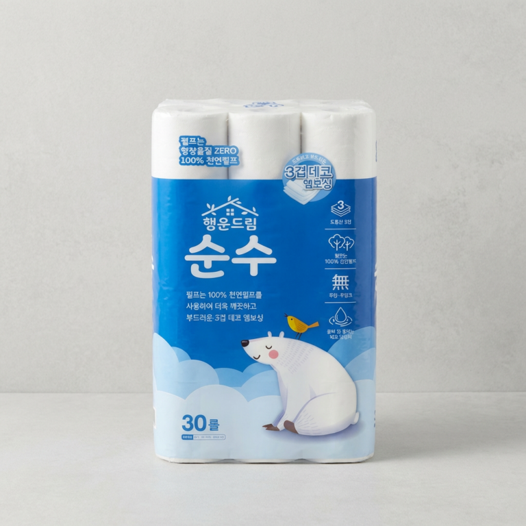 행운드림 순수 화장지, 3겹, 18m, 30롤, 2팩