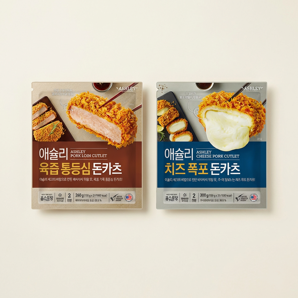 애슐리 돈카츠, 통등심, 260g, 1개 + 치즈폭포, 300g, 1개, 1세트