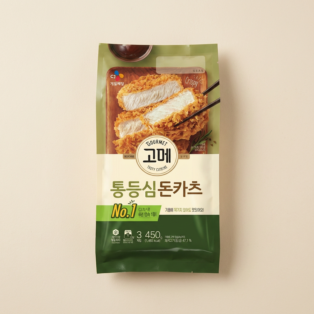 CJ제일제당 고메 바삭튀겨낸 돈카츠 통등심 + 모짜렐라, 450g, 1세트