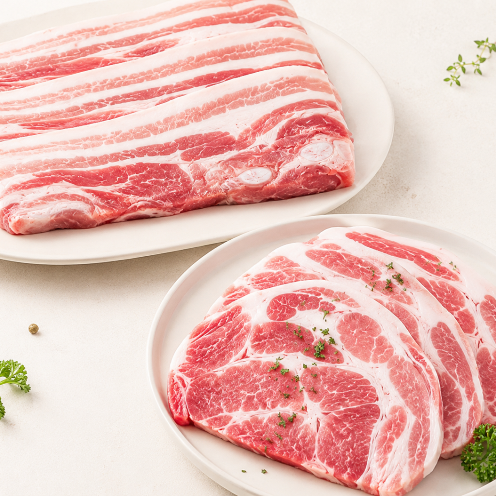 더예쁜한우 돼지고기 구이용세트, 삼겹살, 500g, 1개 + 목전지 500g, 1개, 1세트