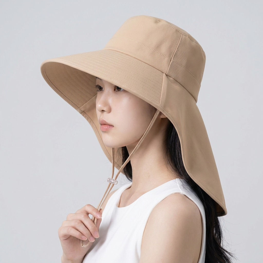 깨비다 와이드 플랩캡, 베이지, free, 2개