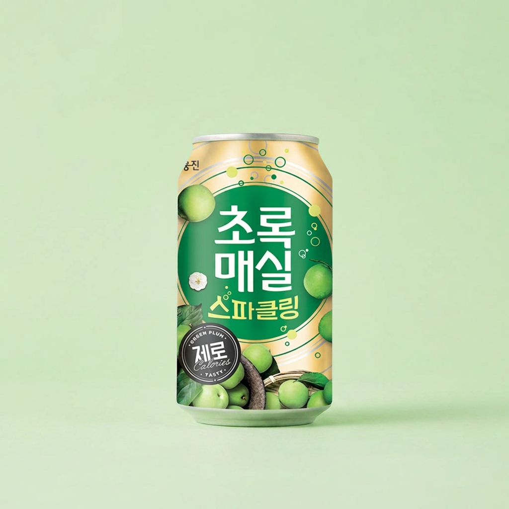 웅진 초록매실 스파클링제로, 350ml, 24개