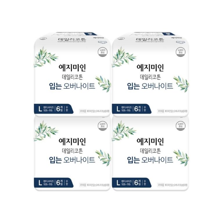 예지미인 데일리코튼 입는 오버나이트, 대형, 6개입, 4팩