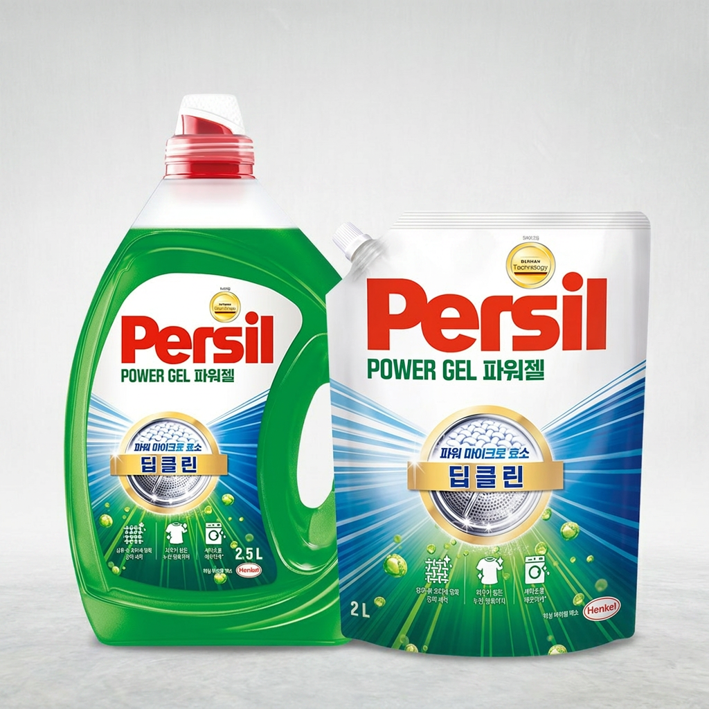 퍼실 파워젤 딥클린, 2.5L, 1개 + 리필, 2L, 1개