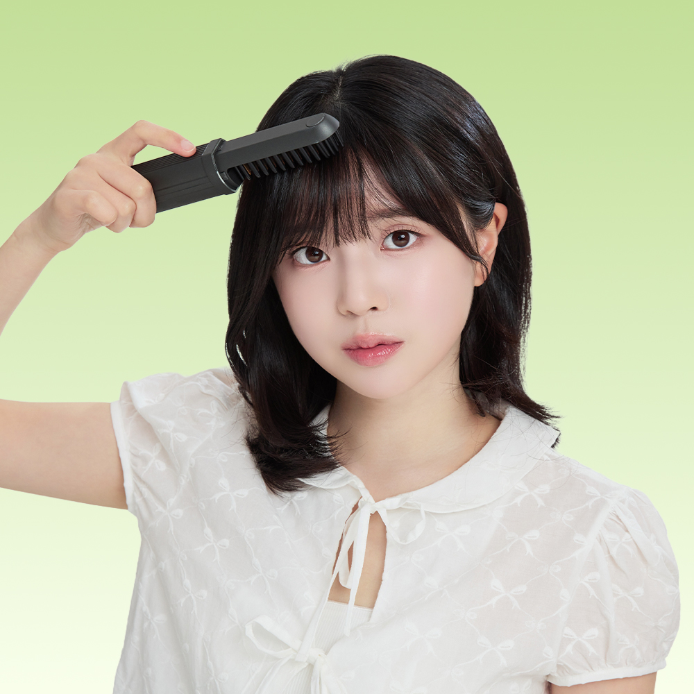 오르빗 이지매직 3단 조절 무선 빗고데기, 멜론, 1개