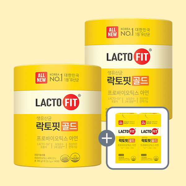 종근당건강 락토핏 골드, 140포, 2통 + 증정 락토핏 코어맥스, 30포 + 오늘비움, 1병