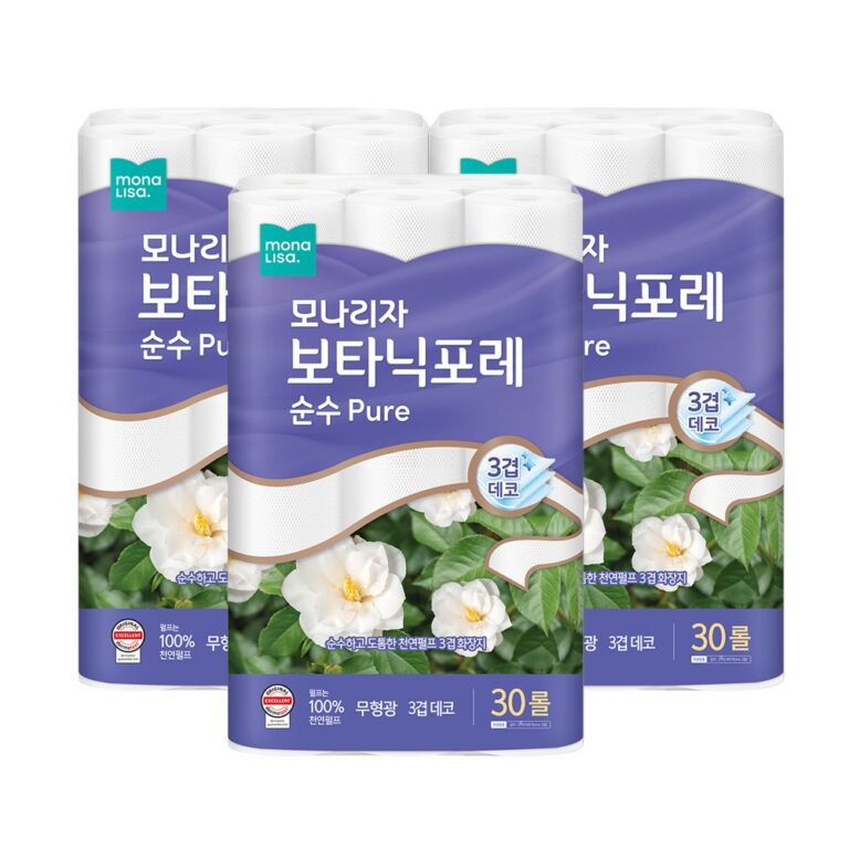 모나리자 보타닉포레 순수, 3겹, 27m, 30롤, 3팩