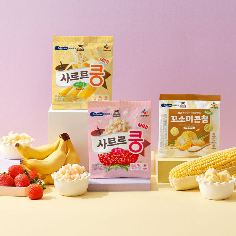 베베쿡 사르르쿵 바나나, 15g, 3개 + 사르르쿵 딸기, 15g, 3개 + 꼬소미콘칩 구운옥수수맛, 15g, 3개