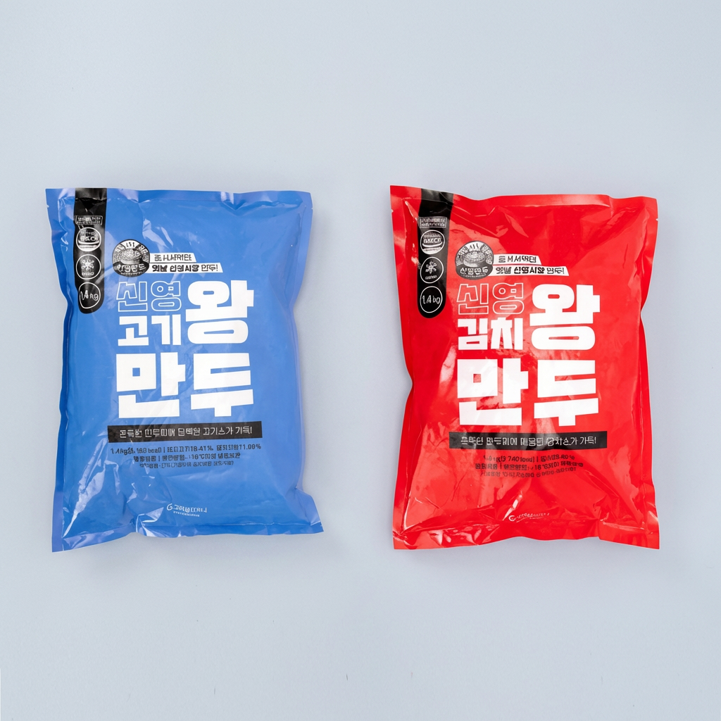 신영 고기 왕만두, 1.4kg, 1개 + 김치 왕만두, 1.4kg, 1개