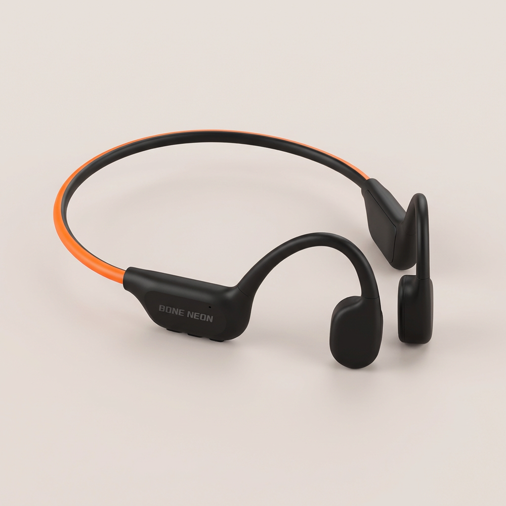 에이투 본네온 초경량 LED 골전도 블루투스 이어폰 MP3 탑재 완전방수 IPX7 BONE NEON, 블랙