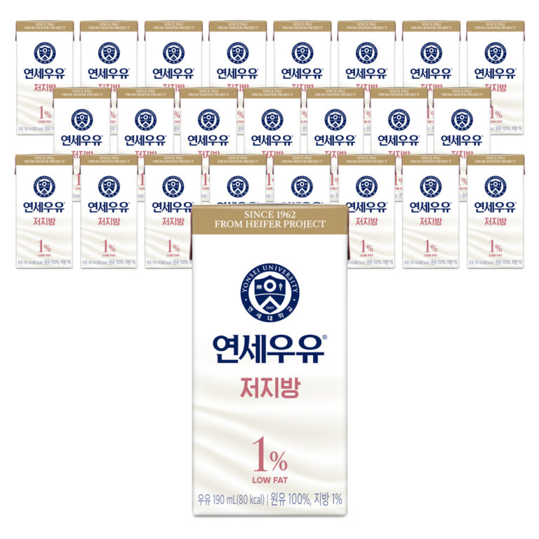 연세우유 멸균우유, 저지방, 190ml, 24개