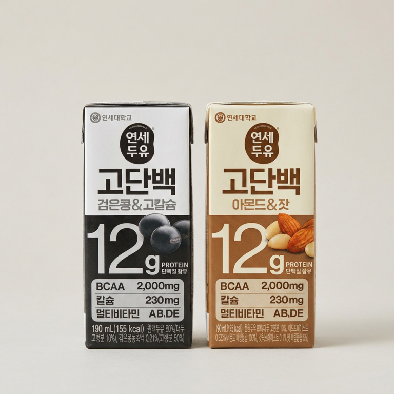 연세두유 고단백, 검은콩&고칼슘 190ml 24팩 + 아몬드&잣 190ml 24팩, 48팩