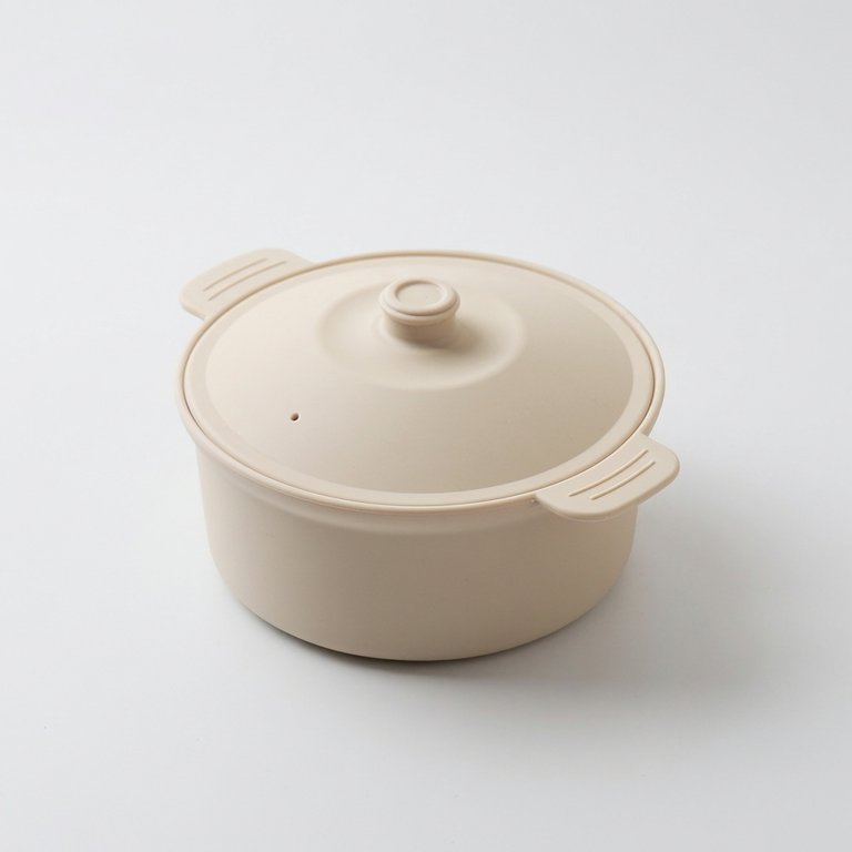 칼로쿡 다용도 실리콘 찜기, 원형, 샌드크림, 600ml, 1개