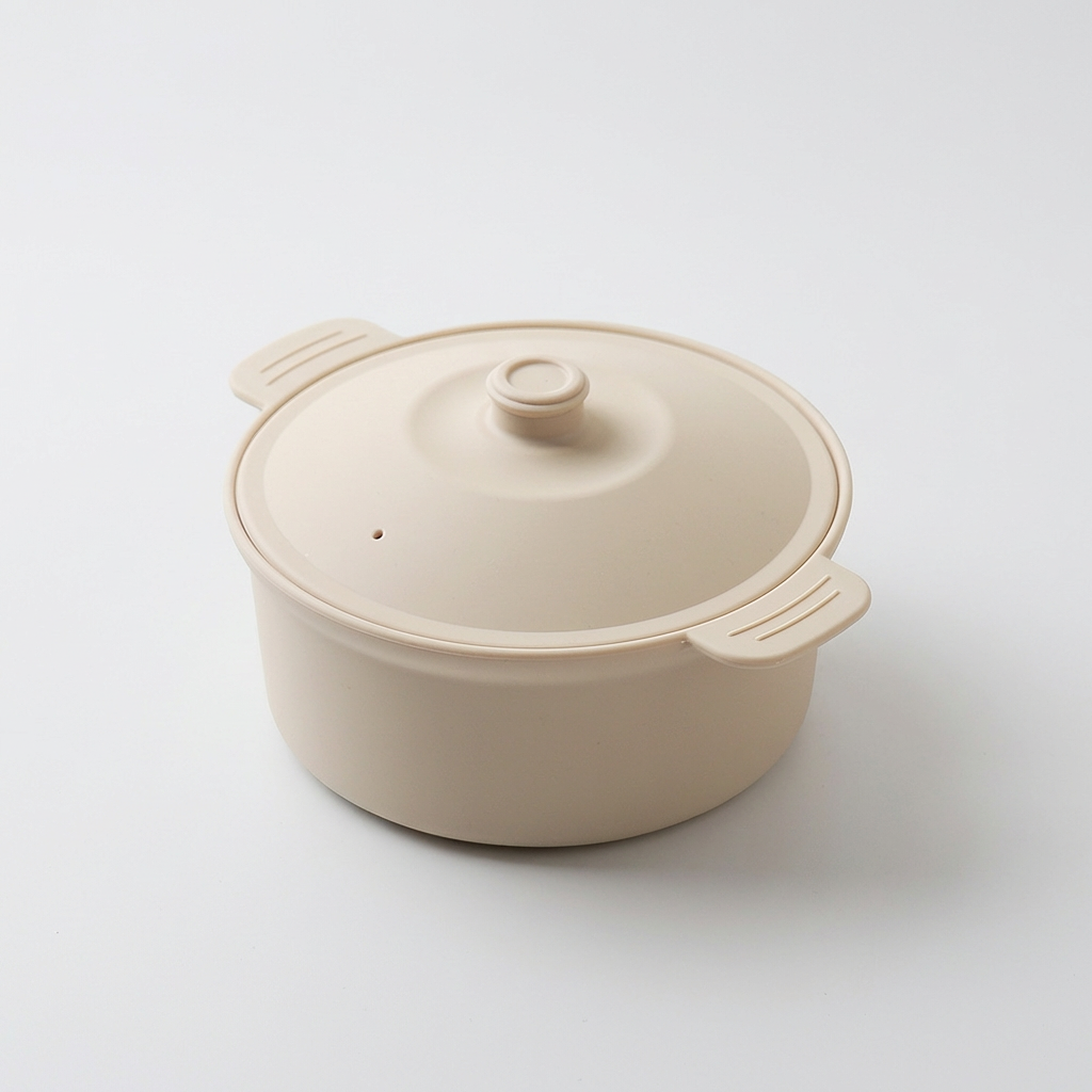 칼로쿡 다용도 실리콘 찜기, 원형, 샌드크림, 600ml, 1개