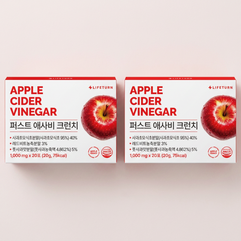라이프턴 퍼스트 애사비 크런치 애플사이다비니거, 20g, 2박스