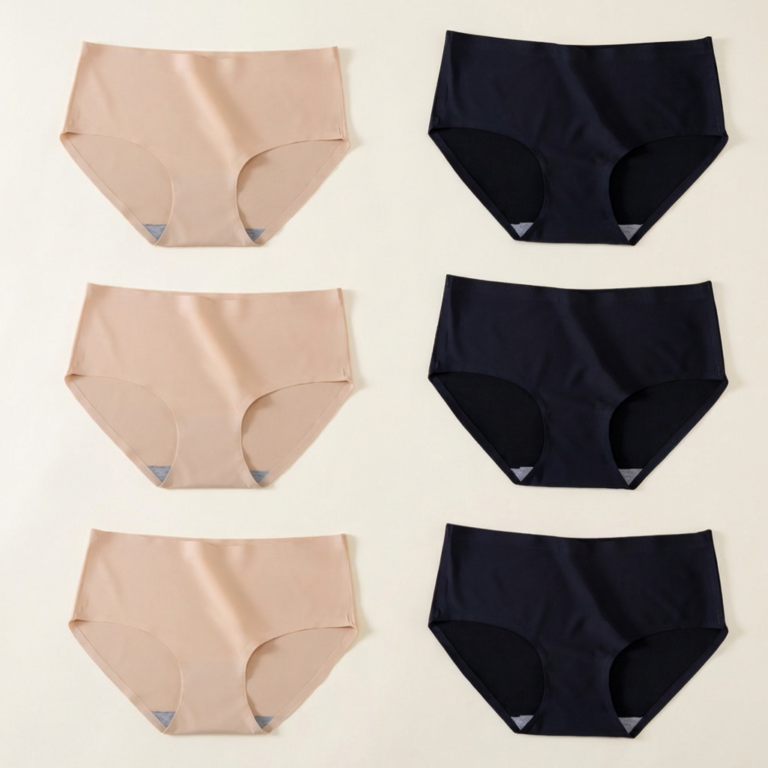 심리스 팬티 심플 무봉제 라인, 2XL, 스킨 3개 + 블랙 3개, 6개