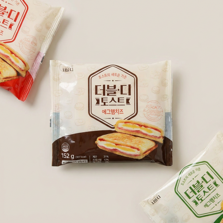 더블디 토스트, 에그햄치즈 152g 2개 + 피자 142g 2개 + 바질치즈 100g 2개, 6개