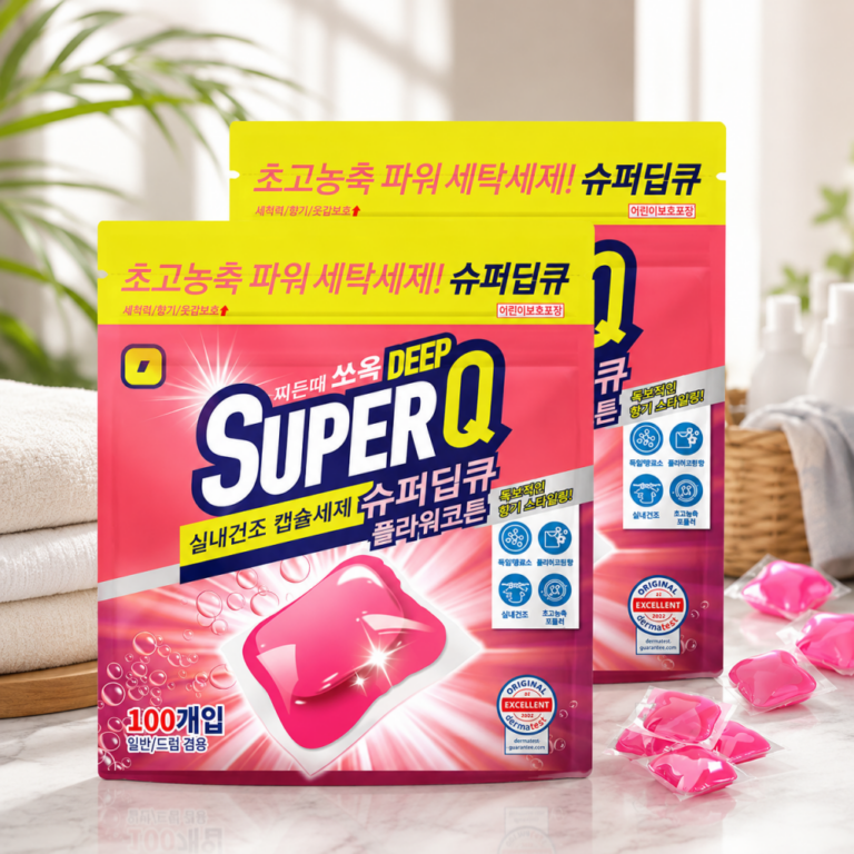슈퍼딥큐 캡슐세제 플라워코튼향, 8g, 100개입, 2개