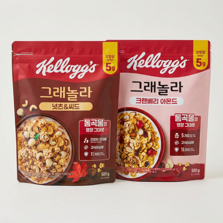 켈로그 크렌베리 아몬드 그래놀라 500g + 넛츠 앤 씨드 그래놀라 500g, 1세트