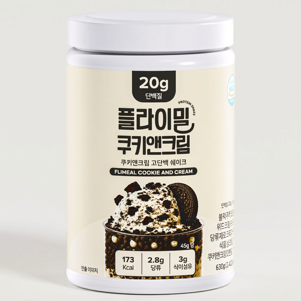 플라이밀 단백질 쉐이크, 쿠키앤크림, 630g, 1개