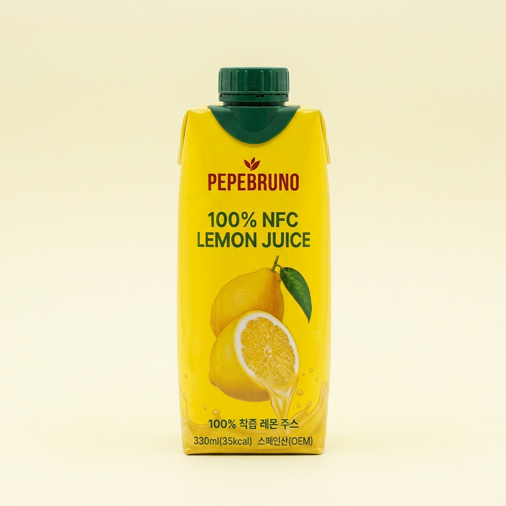 페페브루노 100% NFC 레몬즙, 330ml, 5개