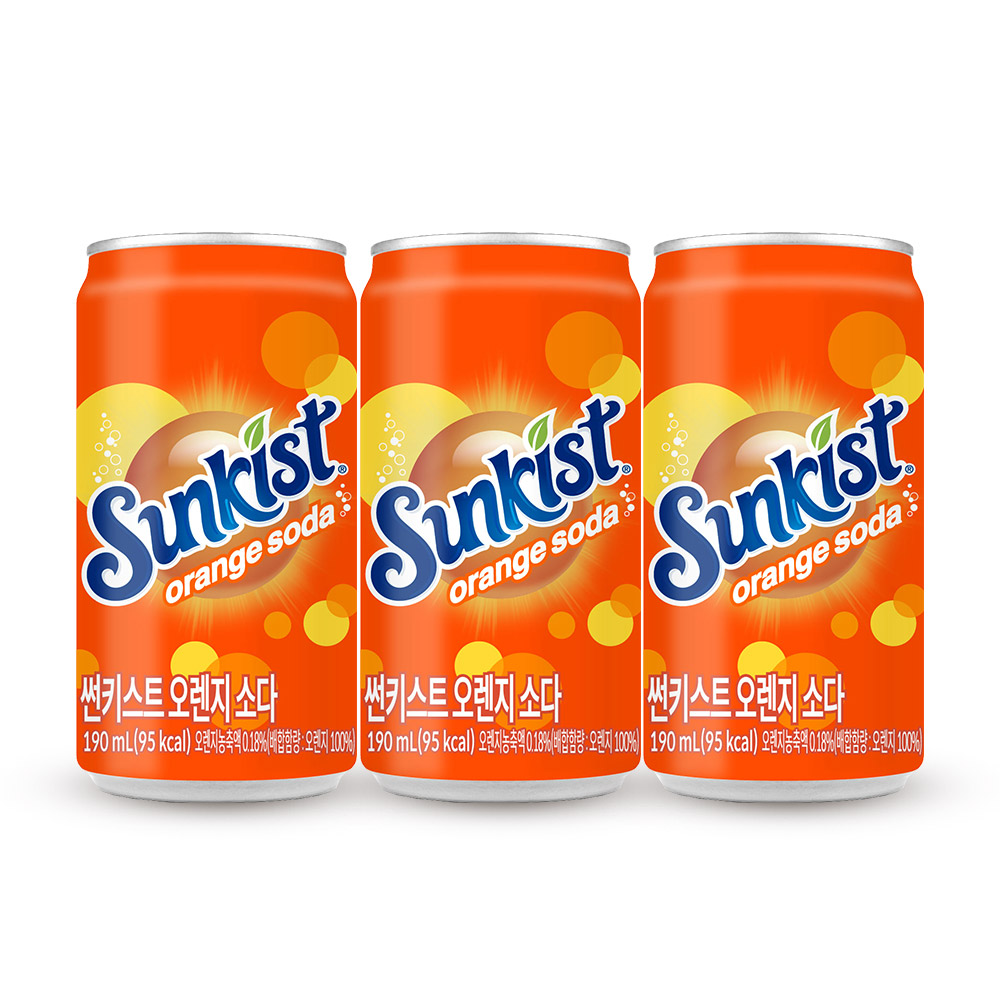 썬키스트 오렌지 소다, 190ml, 30개