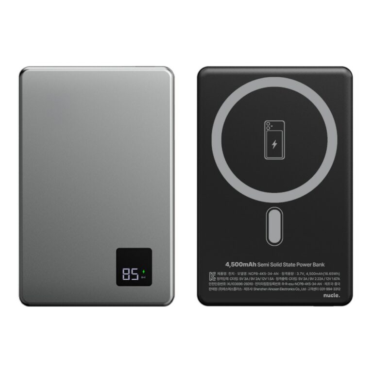 뉴클 8.9 울트라슬림 맥세이프 반고체 보조배터리, 4500mAh, 미드나잇 메탈, 1개