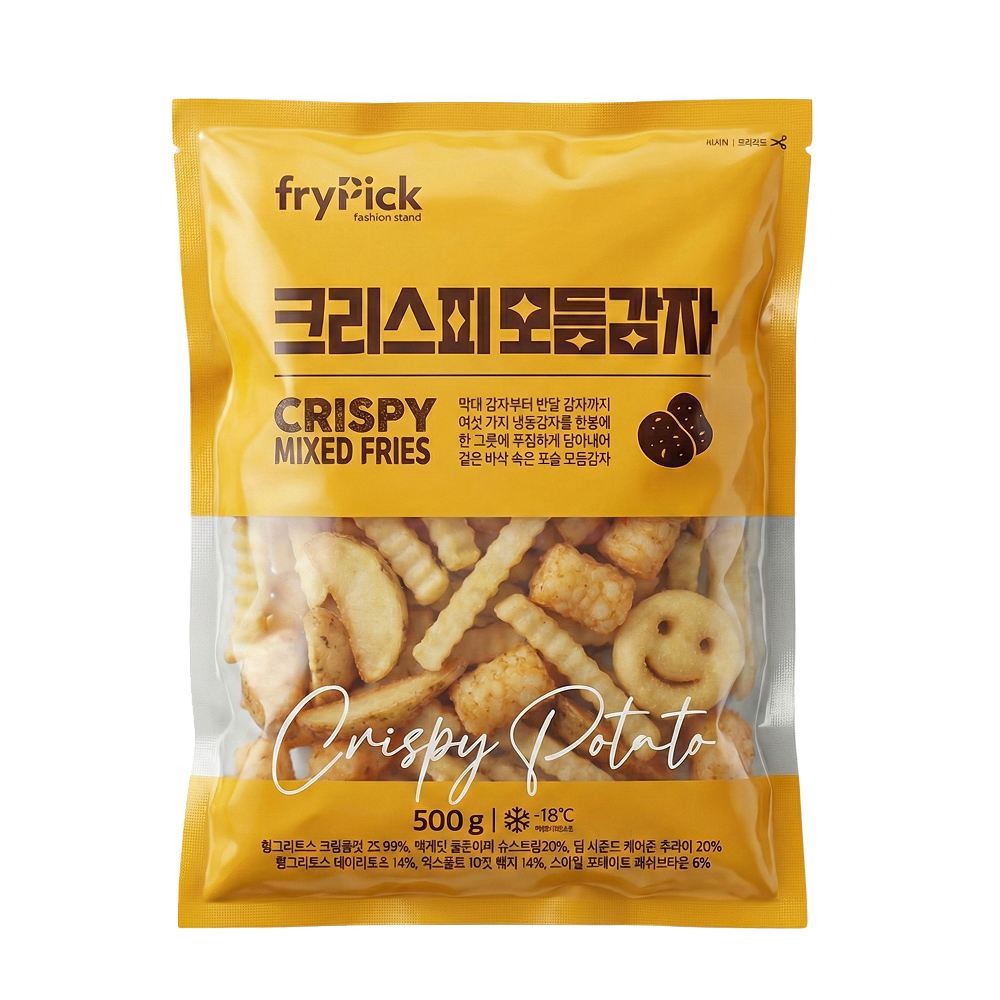 프라이픽 크리스피 모듬감자튀김, 500g, 2개
