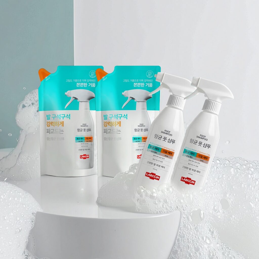랩신 풋샴푸 오리지널, 410ml, 2개 + 리필, 400ml, 3개
