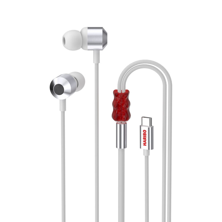 하리보 C타입 커널형 유선 이어폰, HWE-01, 실버, 1개