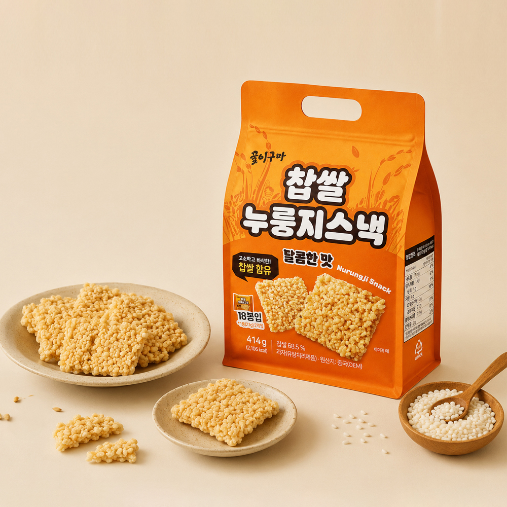 꿀이구마 찹쌀 누룽지스낵, 414g, 2개