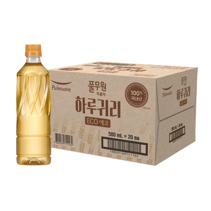 풀무원 하루귀리 무라벨, 500ml, 20개