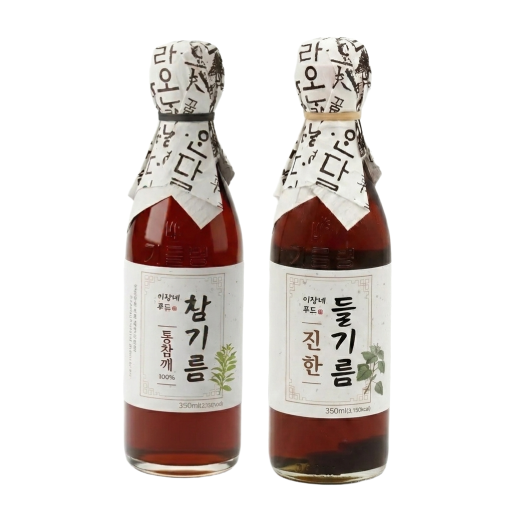 이장네 전통압착 참기름 + 들기름 세트, 350ml, 1병 + 350ml, 1병, 총 2병