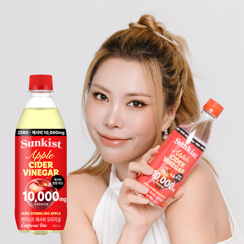 썬키스트 애사비 제로 스파클링 사과, 500ml, 24개