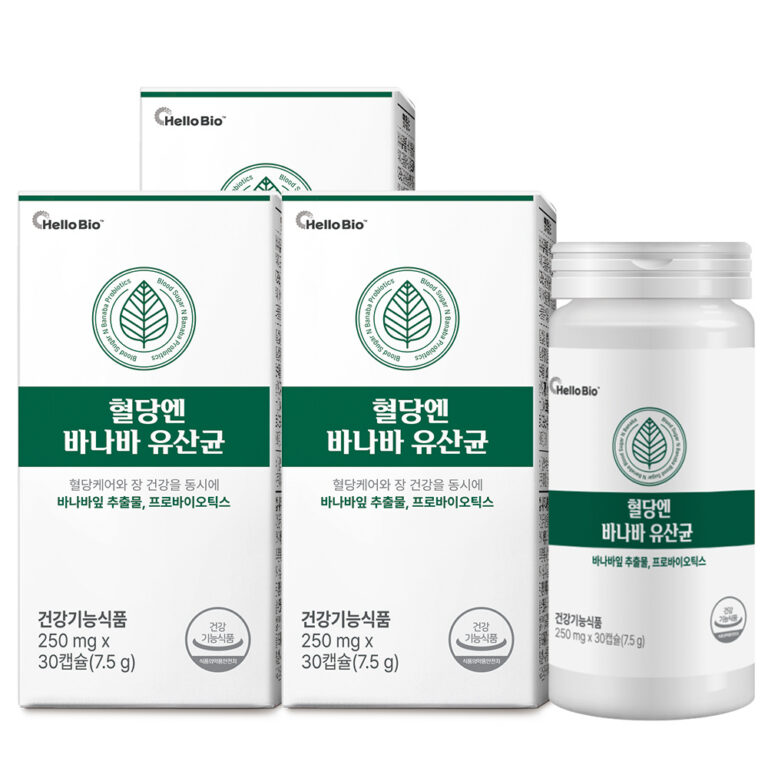 헬로바이오 혈당엔 바나바 유산균, 250mg, 30캡슐, 3박스