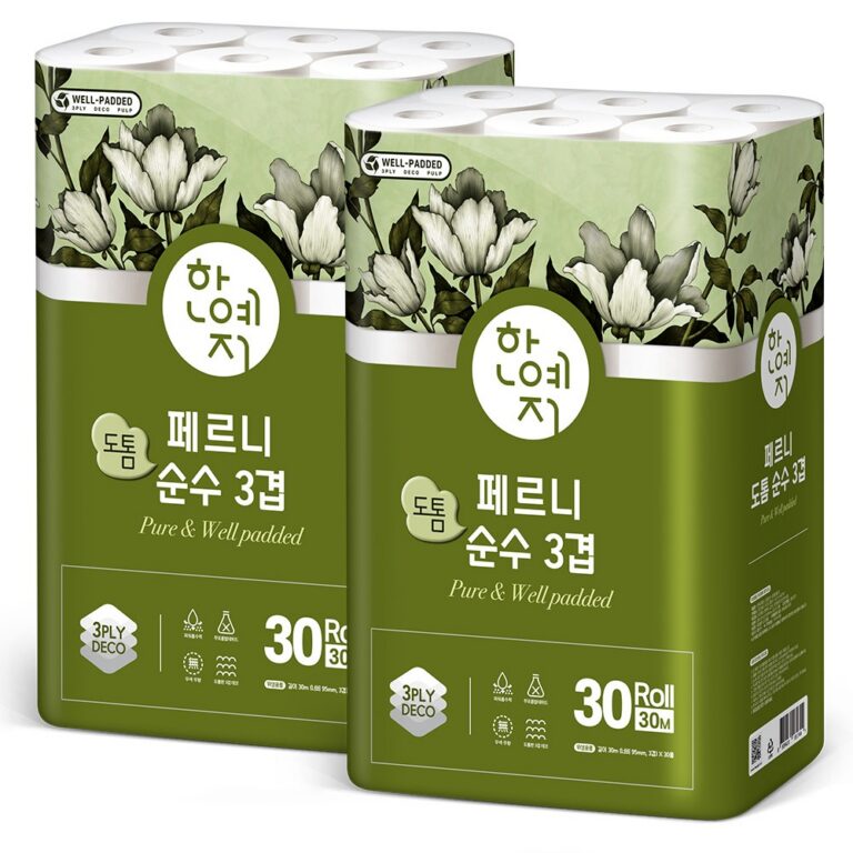 한예지 페르니 도톰 순수 3겹 화장지, 30m, 30롤입, 2개