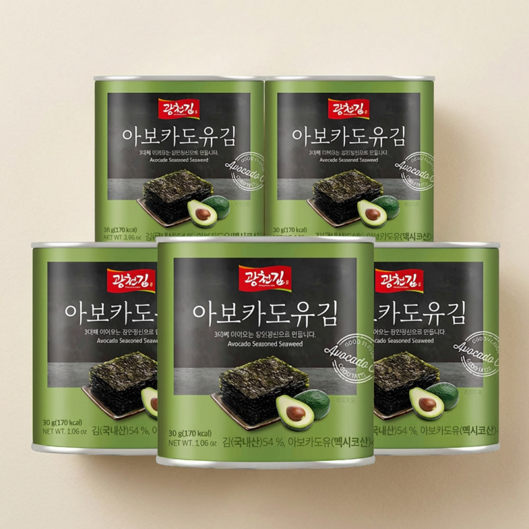 광천김 아보카도유김, 30g, 5캔