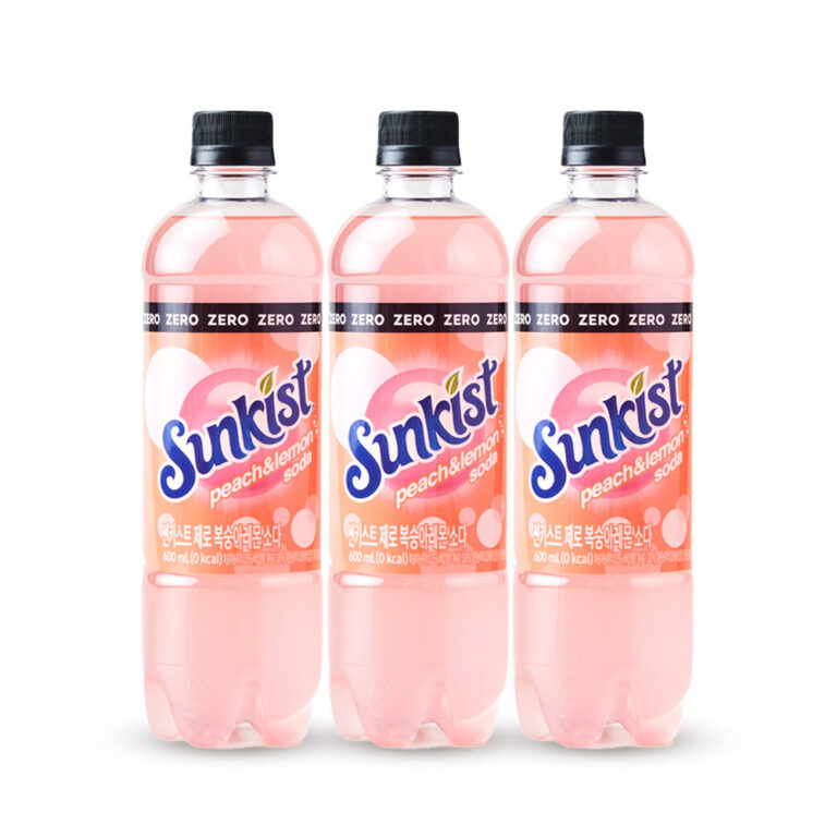 썬키스트 제로, 복숭아레몬소다, 600ml, 24개