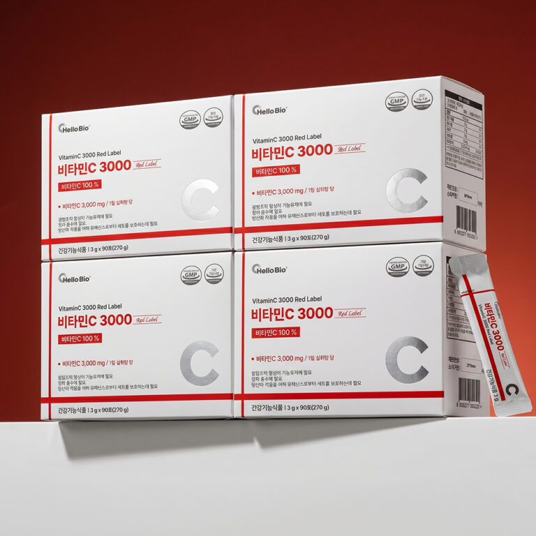 헬로바이오 비타민C 3000 레드라벨, 3g, 90포, 4박스