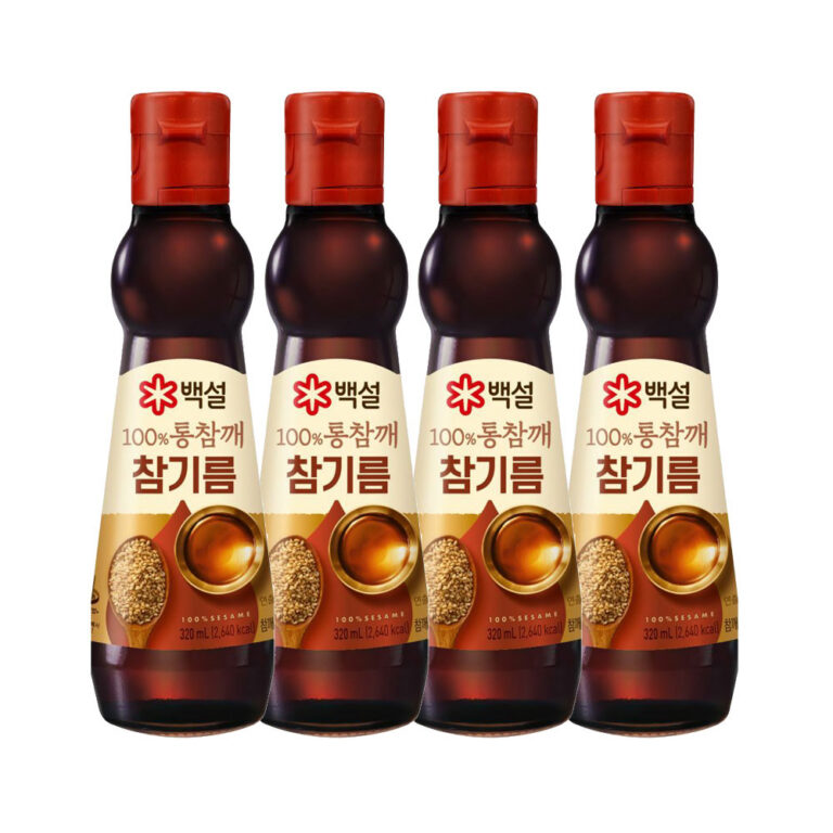 백설 백퍼센트 통참깨 참기름, 320ml, 4개