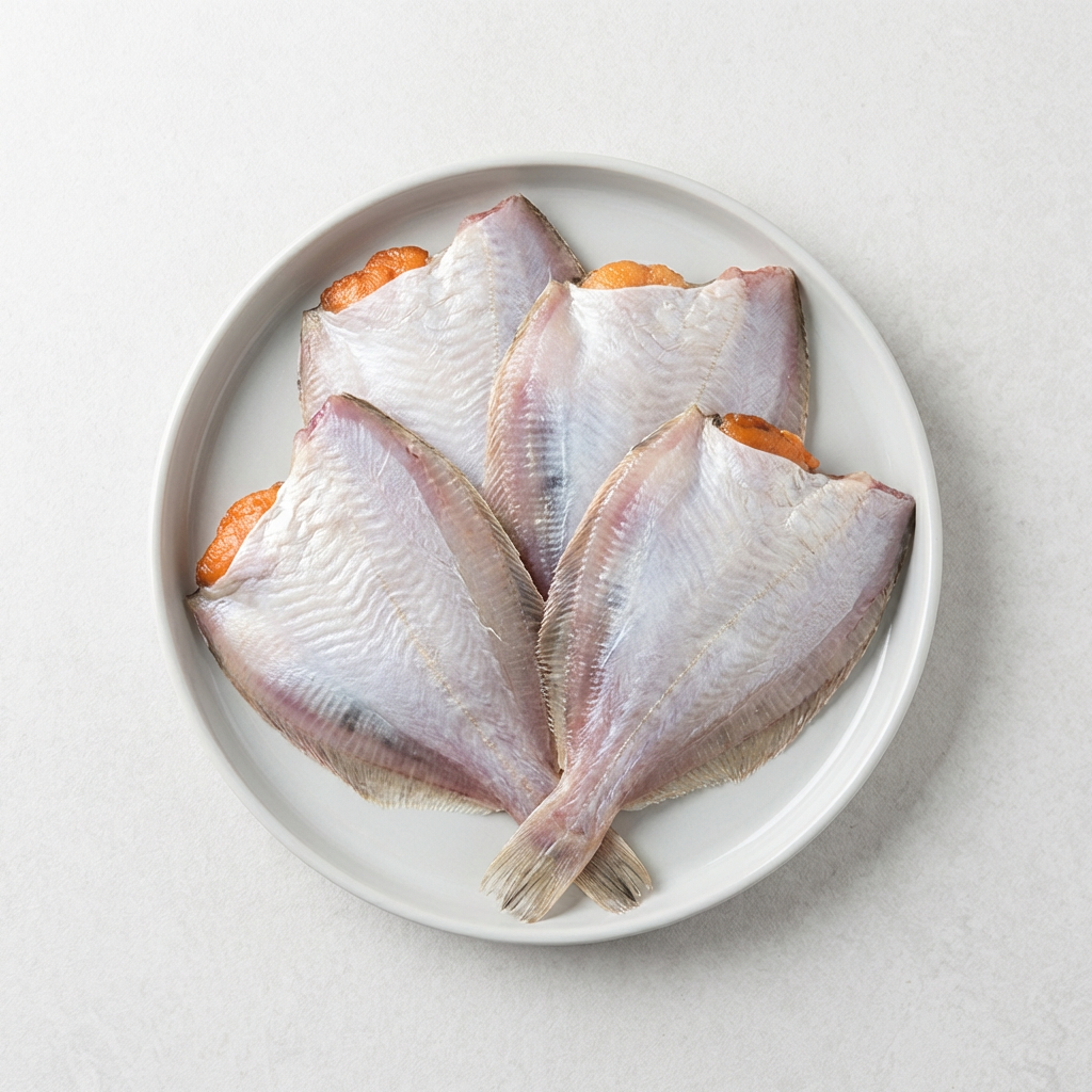 국내산 영덕 반건조 손질 참가자미, 중, 6-8미, 850g, 1팩