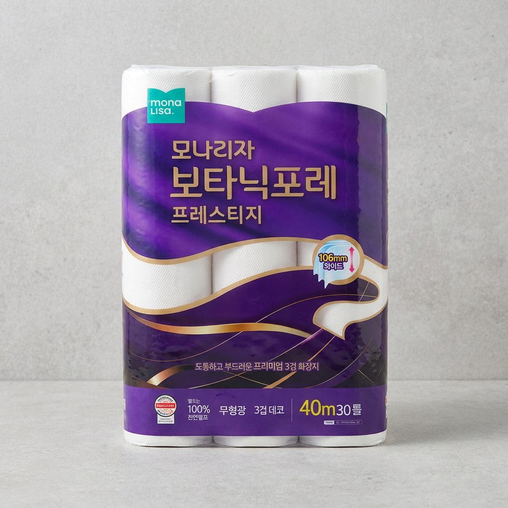 모나리자 보타닉포레 프레스티지 화장지, 40m, 30롤, 2팩