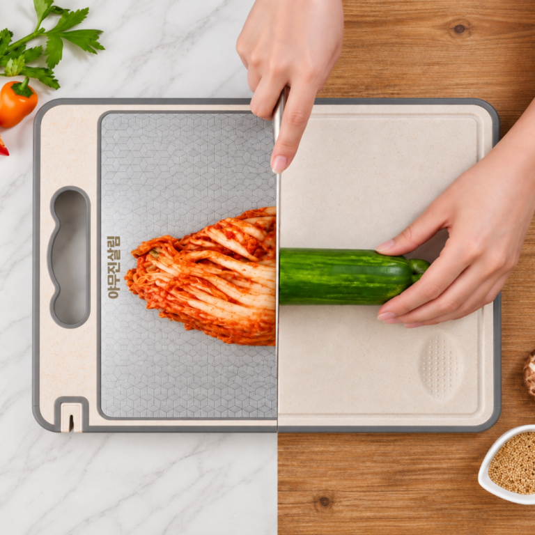 야무진살림 스텐304 양면도마, 스텐+핑크, 365x250x10mm, 1개