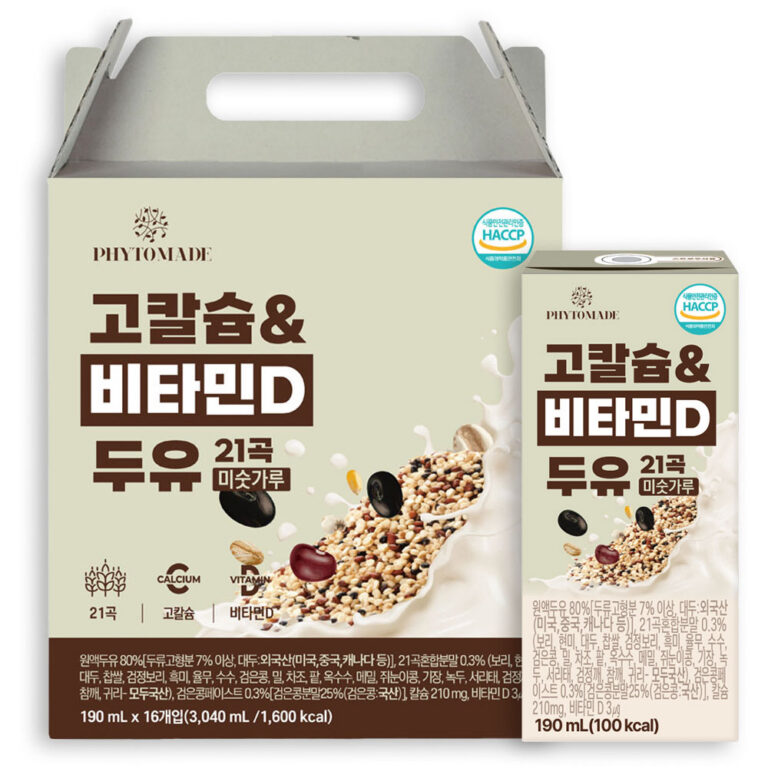 파이토메이드 고칼슘&비타민D 두유 21곡 미숫가루, 190ml, 16개