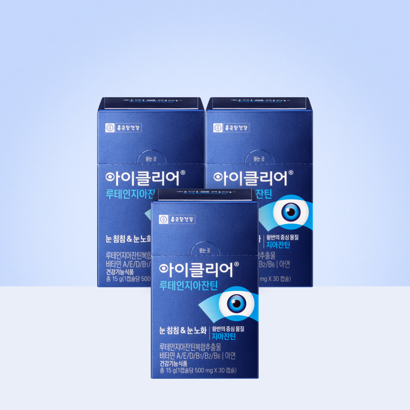 종근당건강 아이클리어 루테인 지아잔틴, 500mg, 30캡슐, 3개