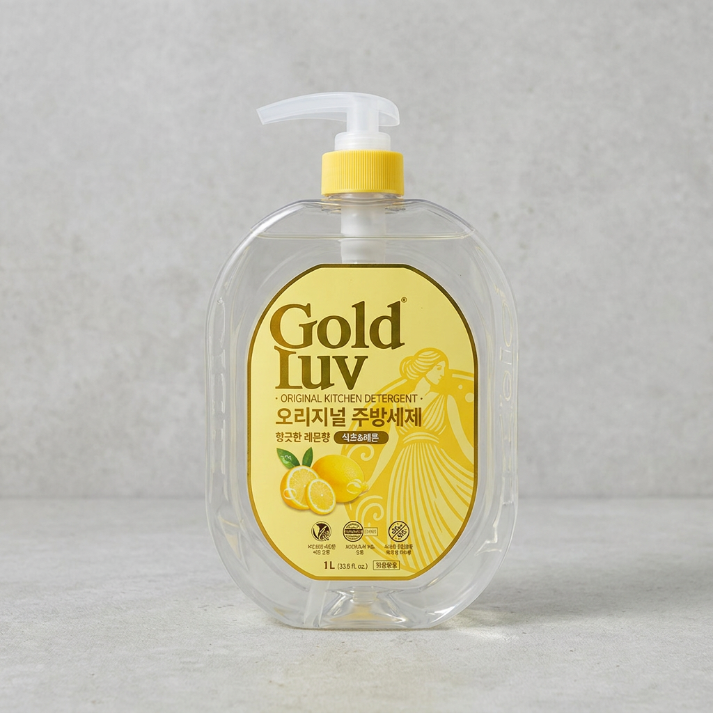 골드럽 오리지널 식초&레몬 주방세제, 레몬향, 용기, 1L, 3개