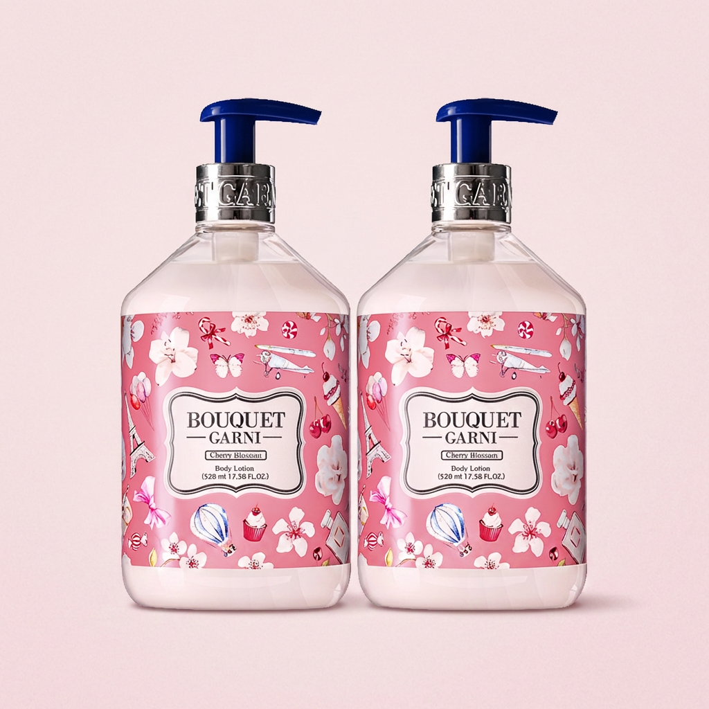 부케가르니 바디로션, 체리블라썸향, 520ml, 2개