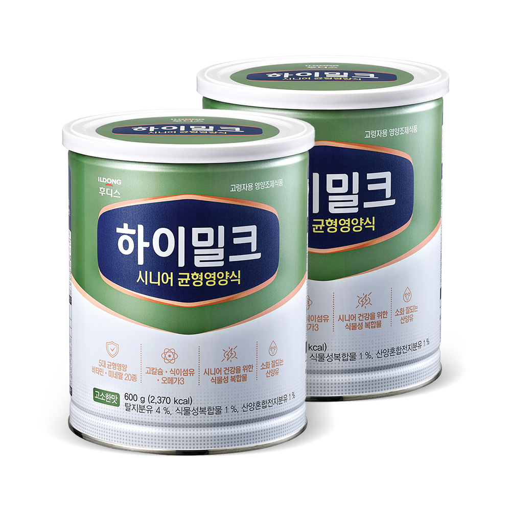 하이밀크 시니어 균형영양식, 600g, 2캔